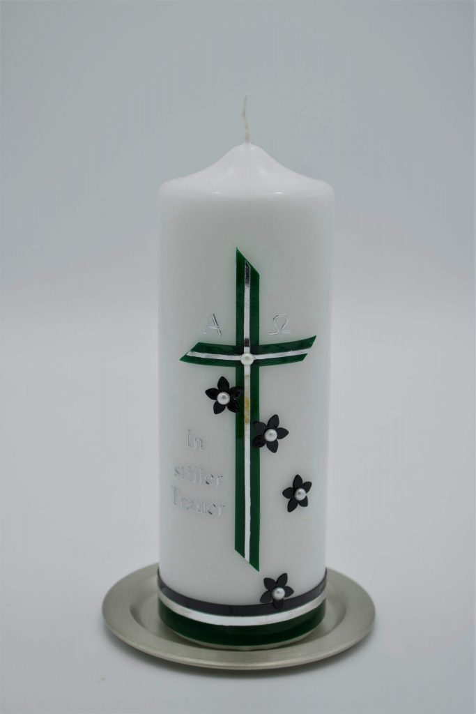 Trauerkerze Alpha Omega