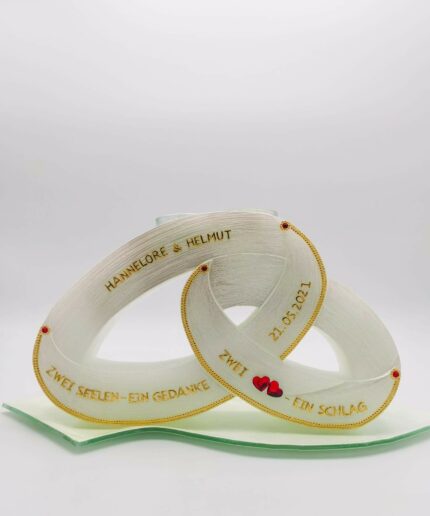 Hochzeitskerze Eheringe Doppelt
