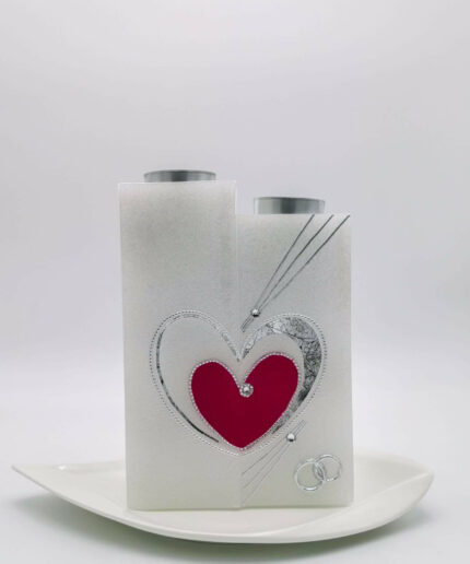 Hochzeitskerze Stufe Herz rot