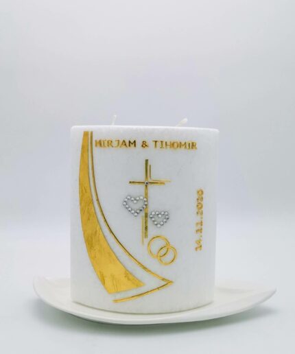 Hochzeitskerze Oval gold