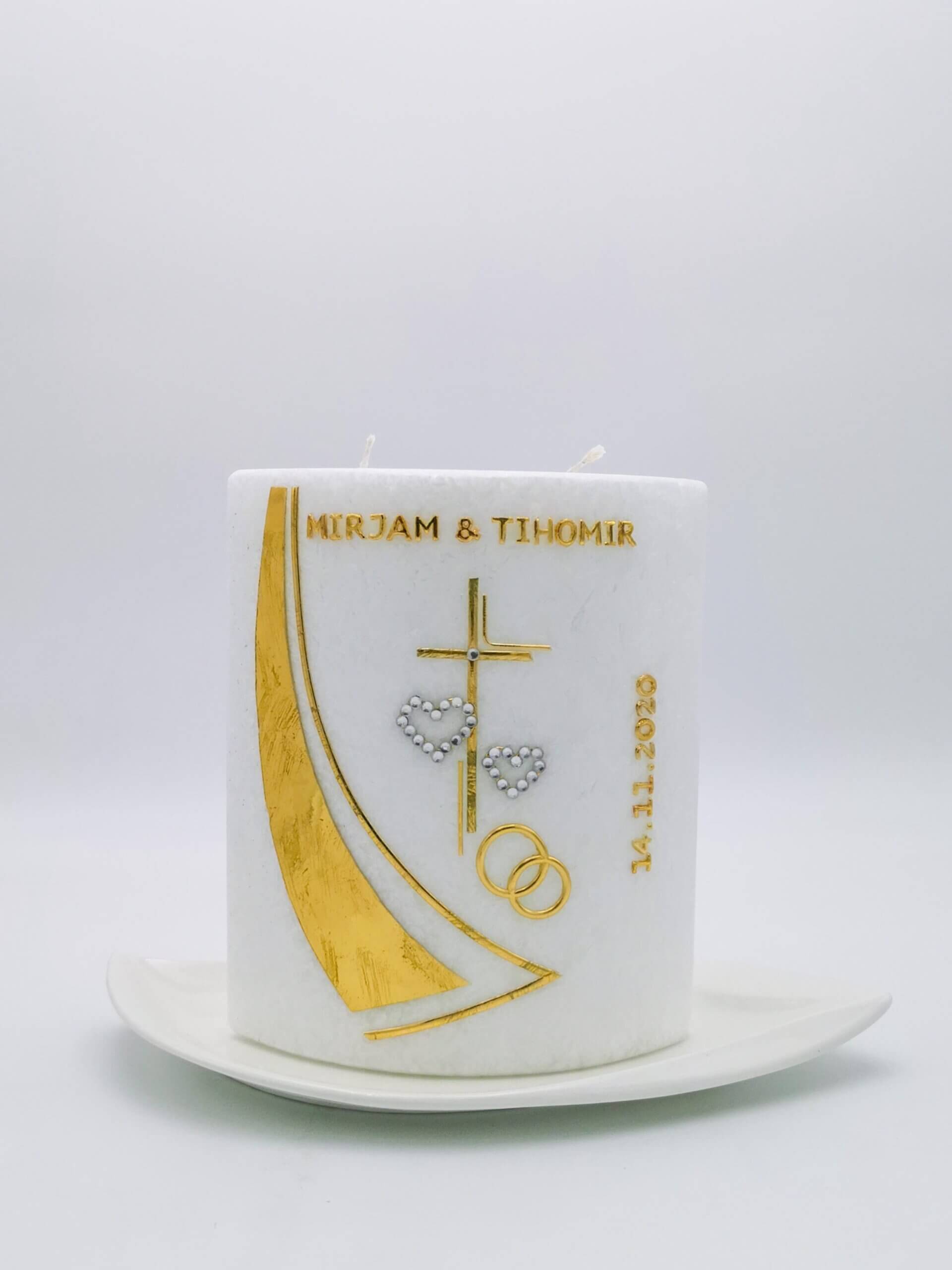 Hochzeitskerze Oval gold