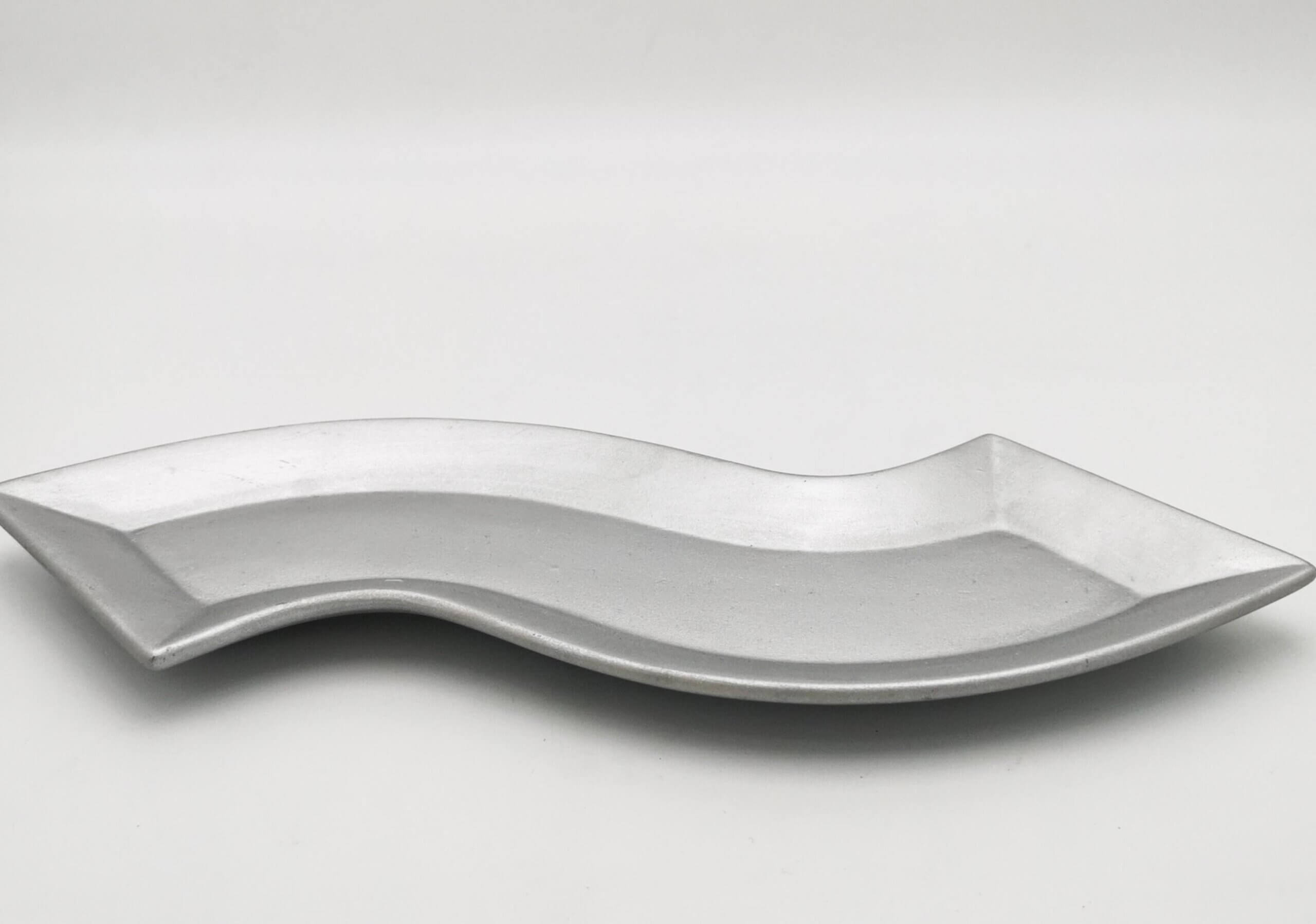 KT08 Kerzenteller geschwungen silber