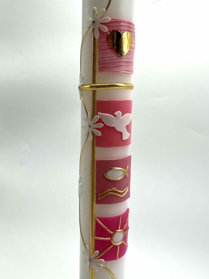 Taufkerze 4 Symbole