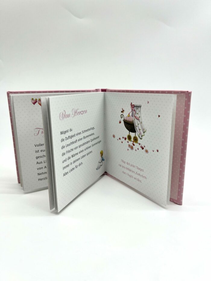 Taufgeschenk Liebe Wünsche zur Taufe rosa