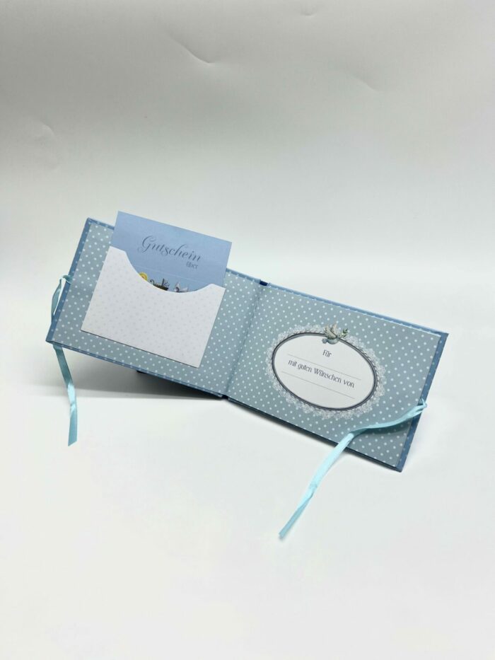Taufgeschenk - Taufbillet - Zur Taufe alles Gute blau
