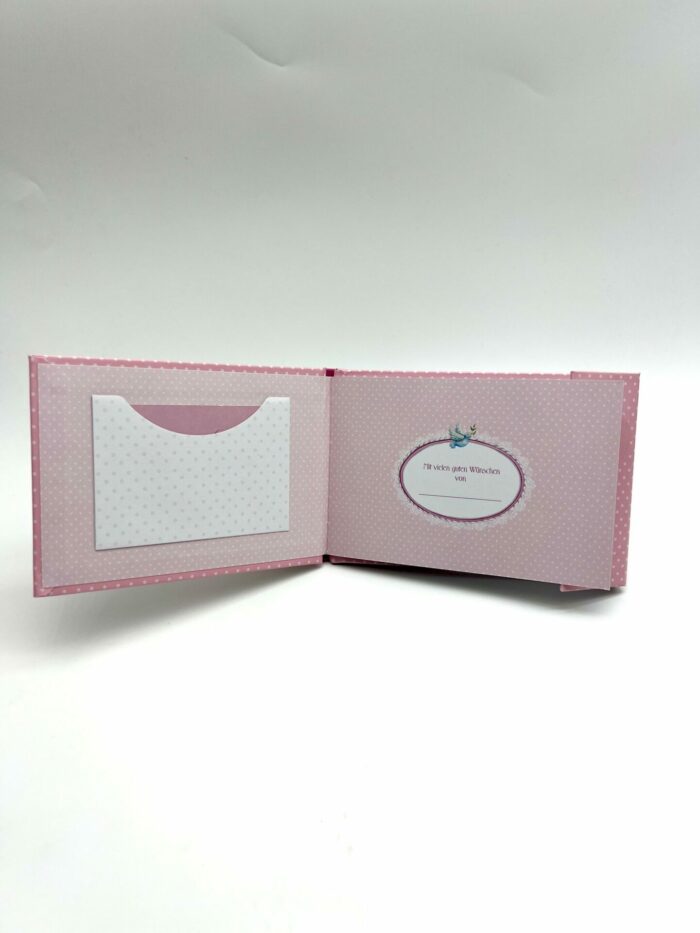 Taufgeschenk - Taufbillet - Zur Taufe alles Gute rosa