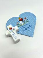 Taufgeschenk - Geschenkset mit Holzkreuz blau