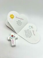 Taufgeschenk - Geschenkset mit Holzkreuz rosa