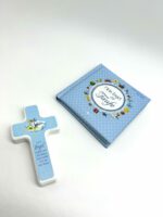 Taufgeschenk - Taufset buch und Kreuz blau