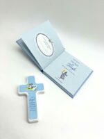 Taufgeschenk - Taufset buch und Kreuz blau