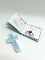 Taufgeschenk - Taufset buch und Kreuz blau
