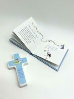 Taufgeschenk - Taufset buch und Kreuz blau