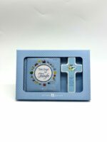 Taufgeschenk - Taufset buch und Kreuz blau