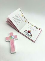 Taufgeschenk - Taufset mit Buch und Kreuz rosa