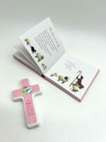 Taufgeschenk - Taufset mit Buch und Kreuz rosa