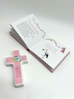 Taufgeschenk - Taufset mit Buch und Kreuz rosa