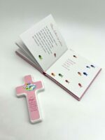 Taufgeschenk - Taufset mit Buch und Kreuz rosa