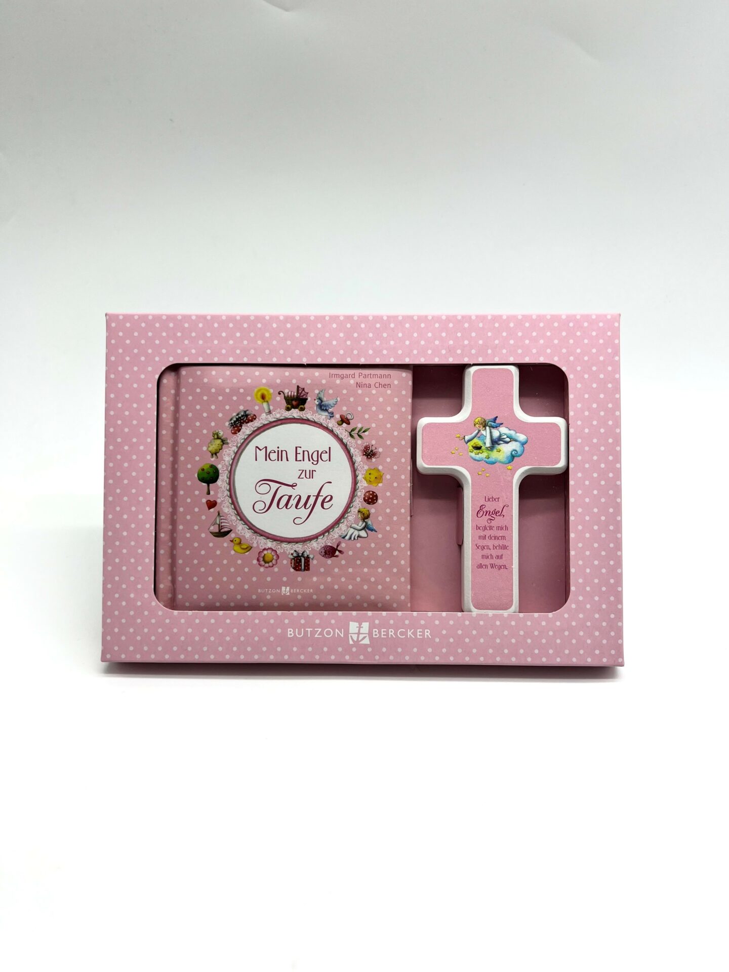 Taufgeschenk - Taufset mit Buch und Kreuz rosa Taufgeschenk - Taufset mit Buch und Kreuz rosa