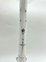 Taufkerez Rosenkranz silber