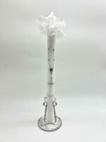 Taufkerze Rosenkranz silber - christliche Taufkerze personalisiert