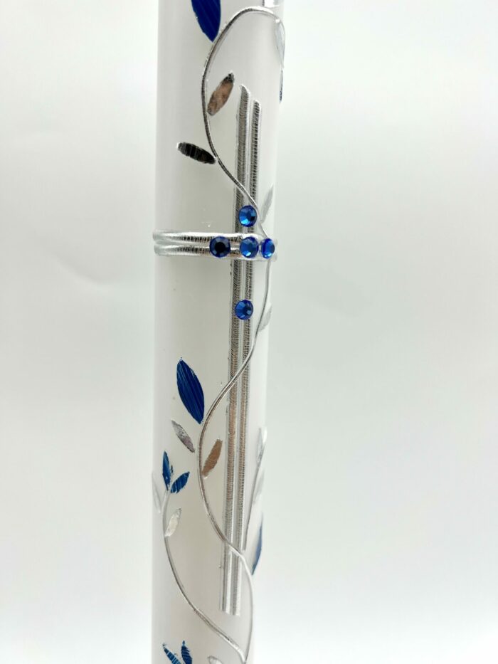 Taufkerze Terros blau detail