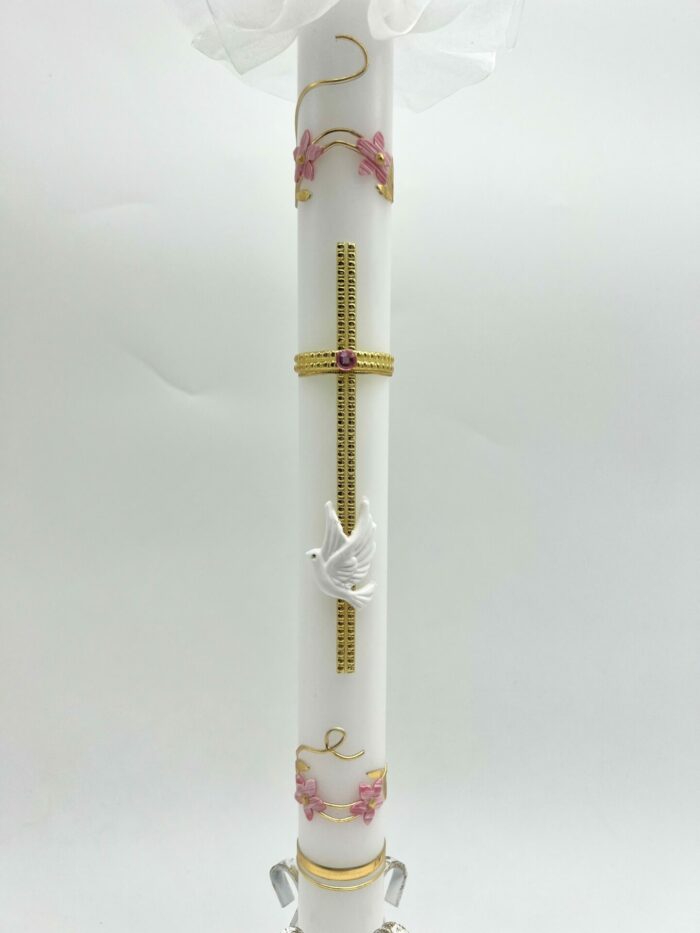 Taufkerze Zaptos rosa