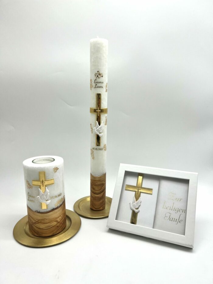 Taufkerze Taufset Lebenskerze Taufbrief